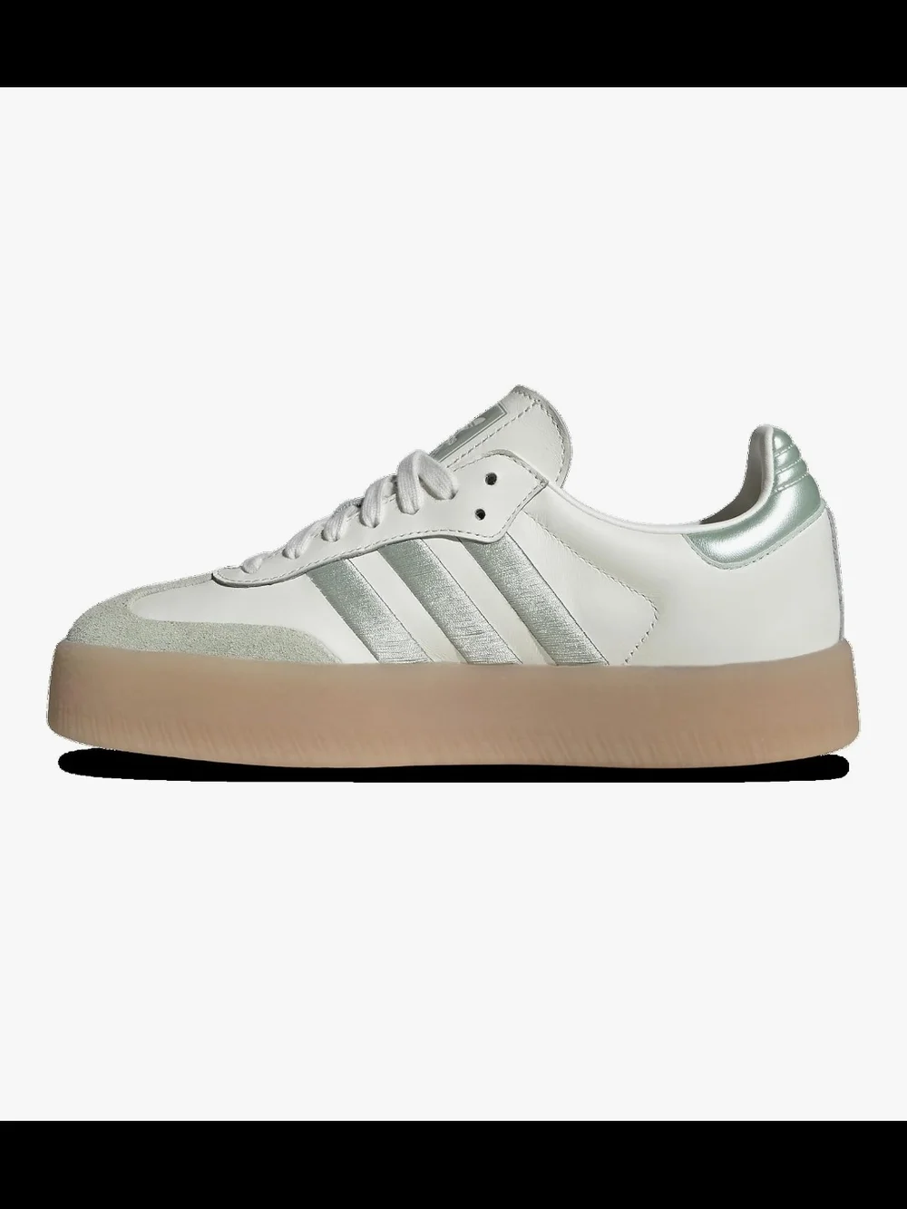 Adidas Samba Platform Sneaker in White with Mint Green